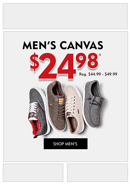 A/B split test comparing shoe images