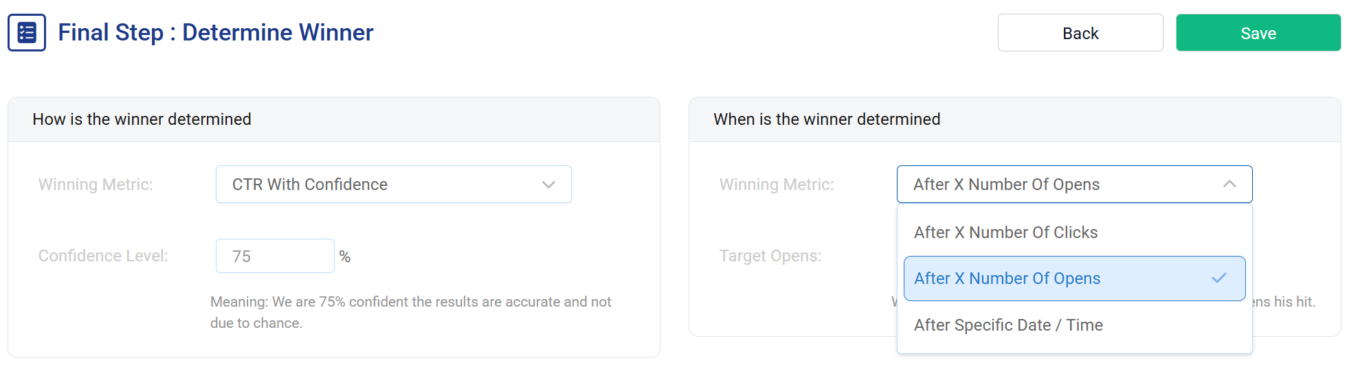 Winning variant selected