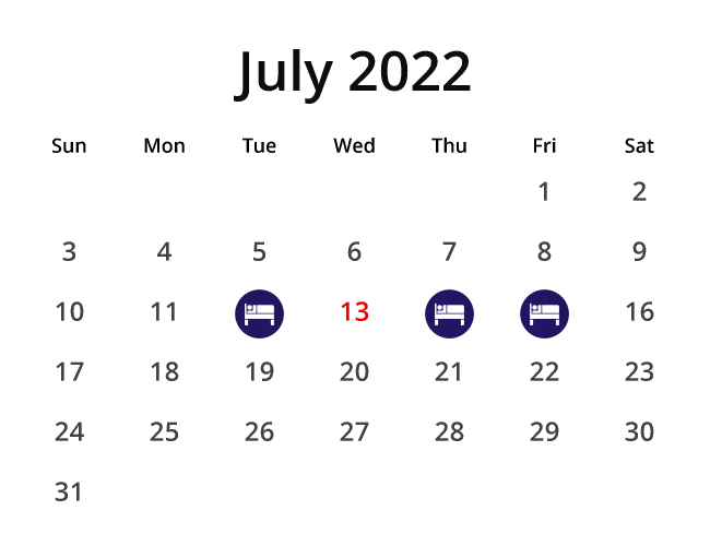Minimal calendar layout
