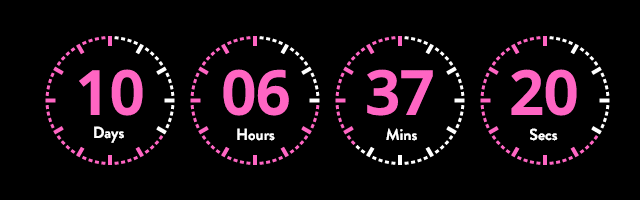 Animated countdown timer built with NiftyImages Timer Studio