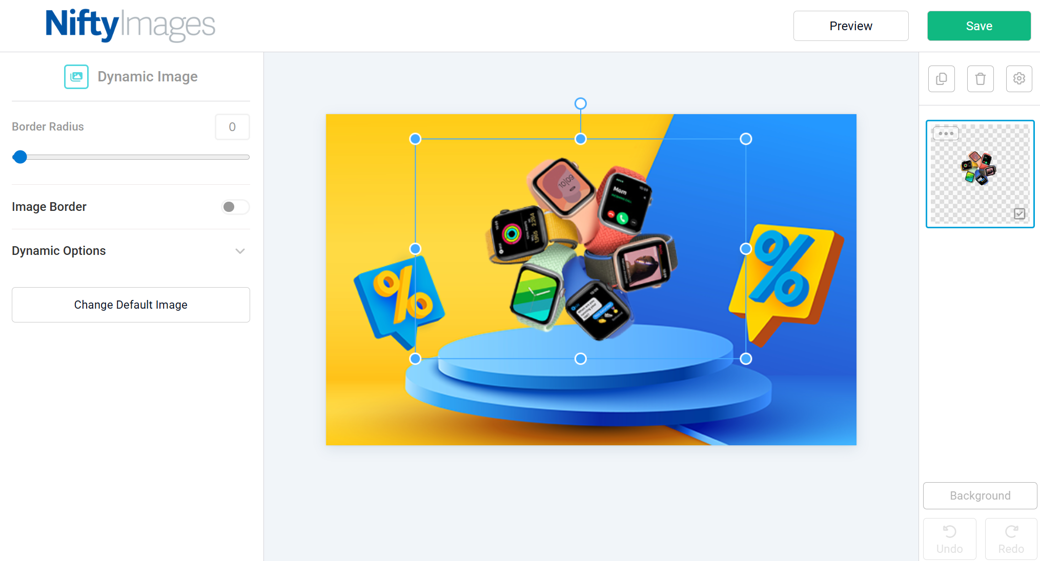 Dynamic image with live data