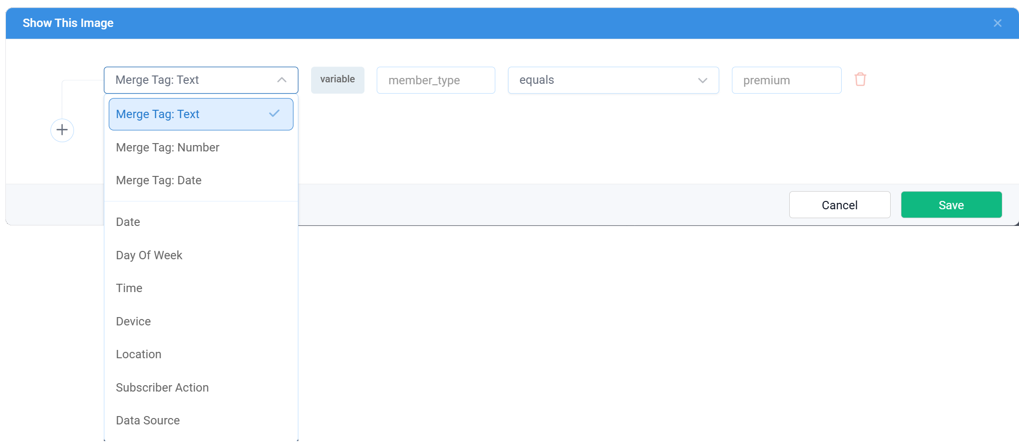 Rule set builder showing list of rules